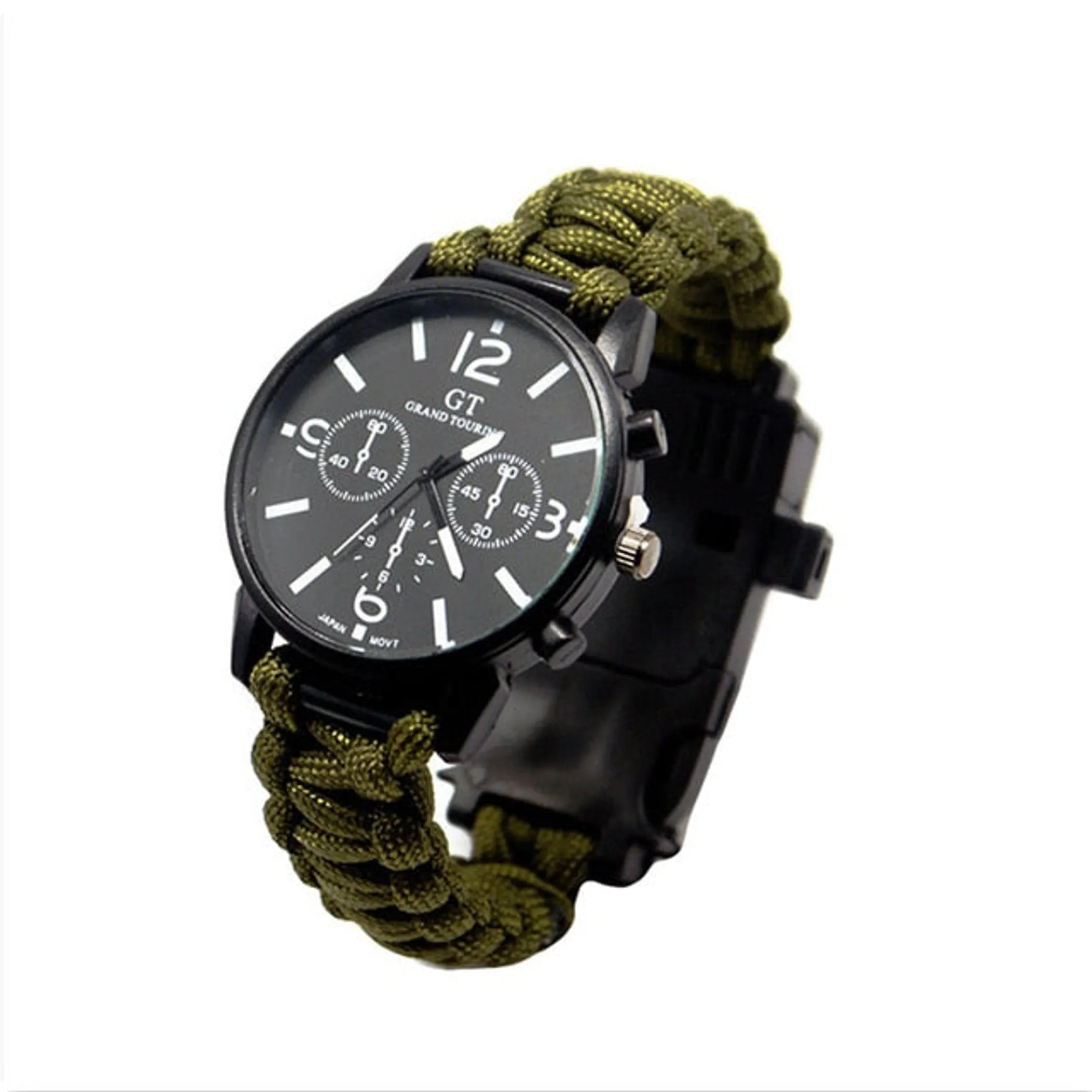 Outdoor Camping Survival Watch Bracelet with LED Light