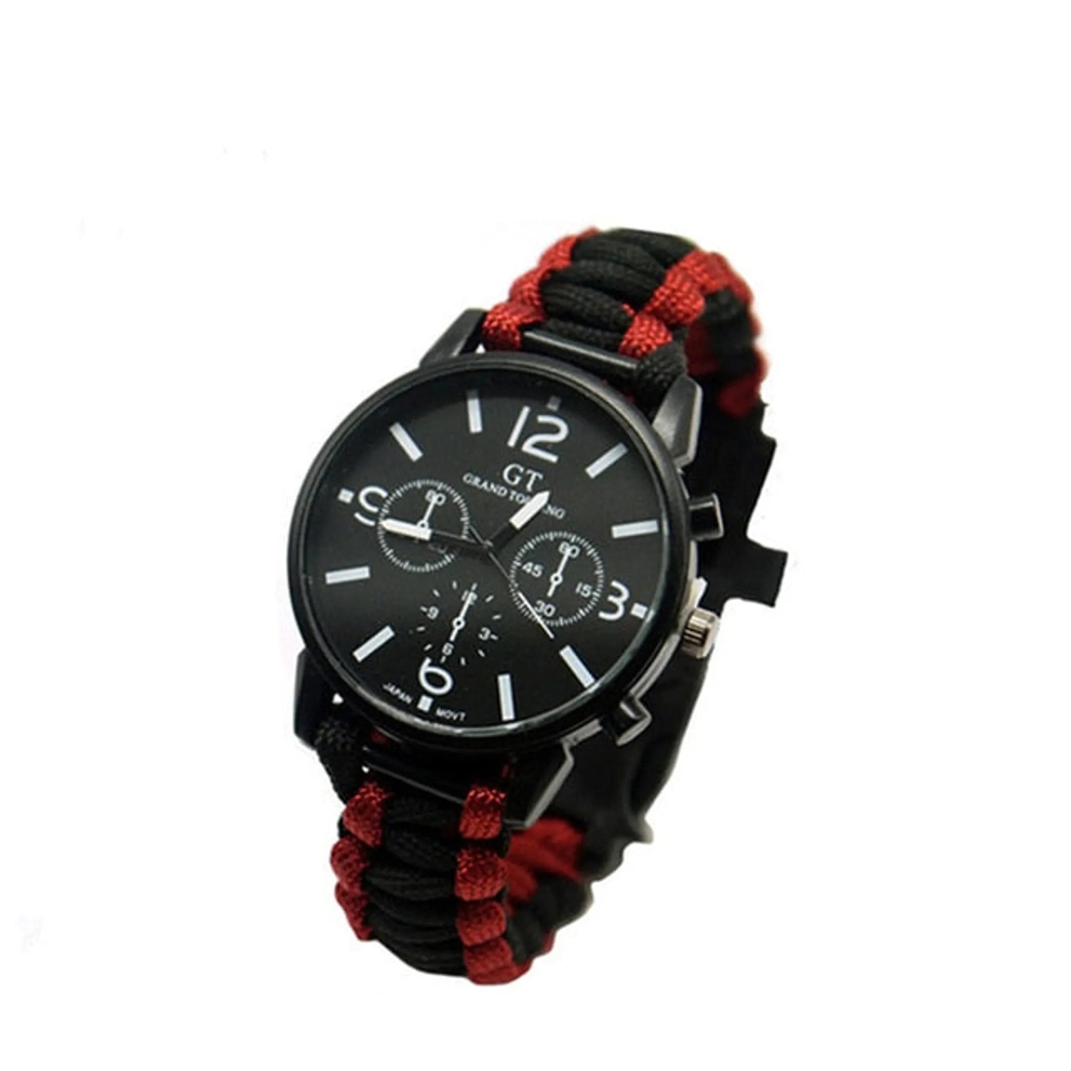 Outdoor Camping Survival Watch Bracelet with LED Light