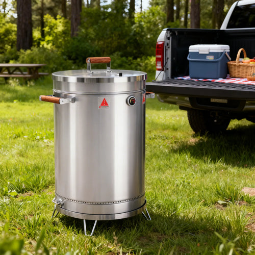 31" X 18" Silver Stainless Steel Portable Smoker Barrel