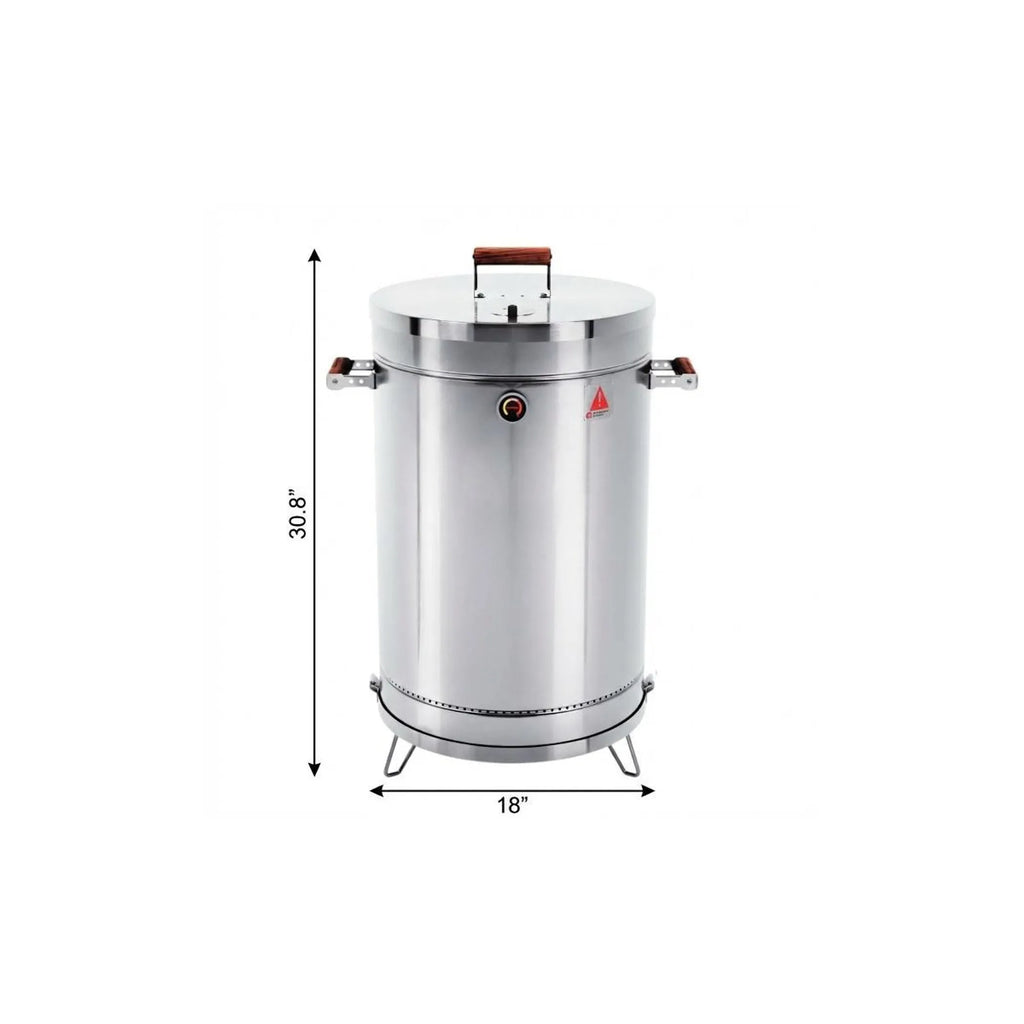 31" X 18" Silver Stainless Steel Portable Smoker Barrel