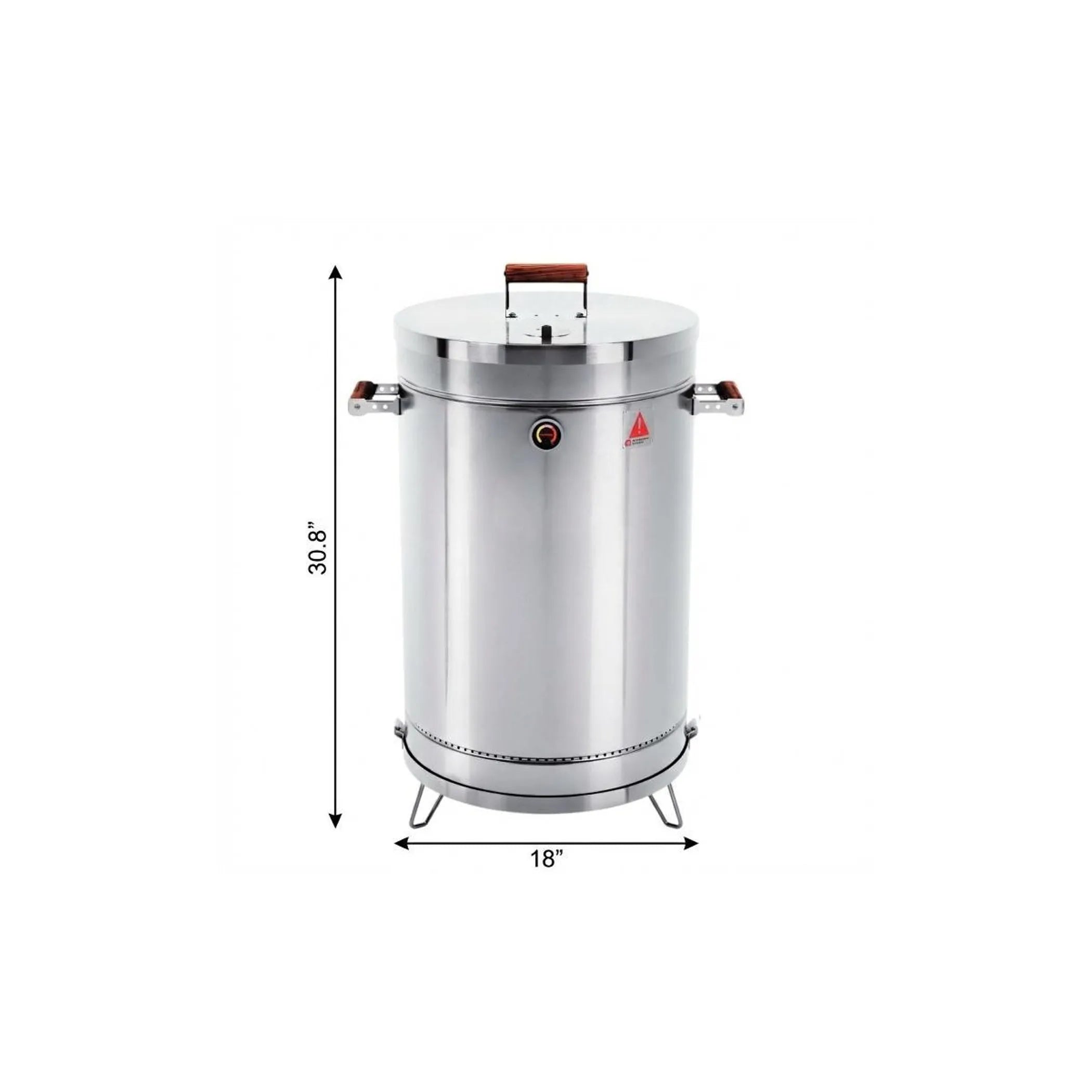 31" X 18" Silver Stainless Steel Portable Smoker Barrel