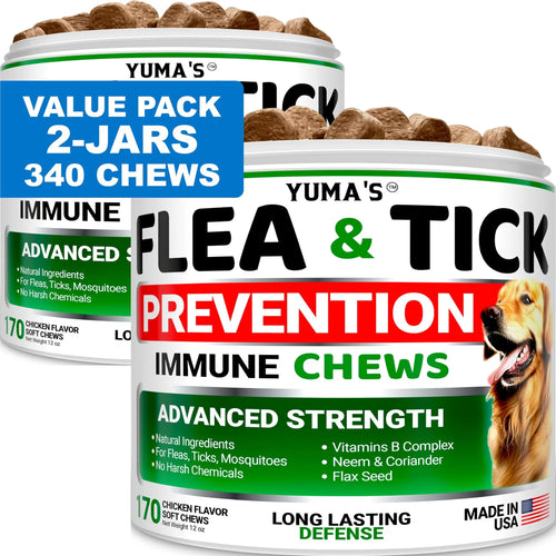2-Pack Natural Flea & Tick Prevention Chewables for Dogs