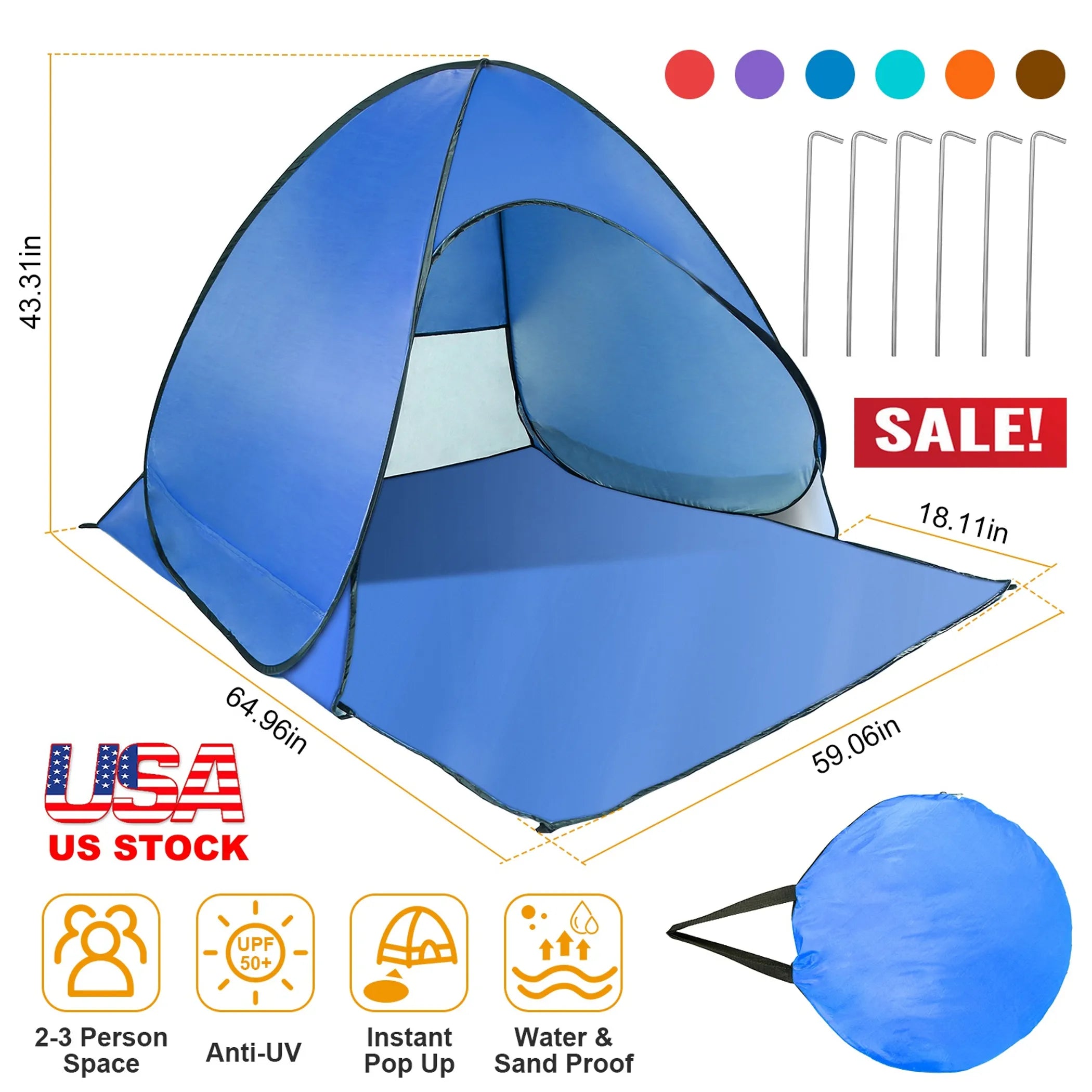 Pop Up Beach Tent Sun Shade