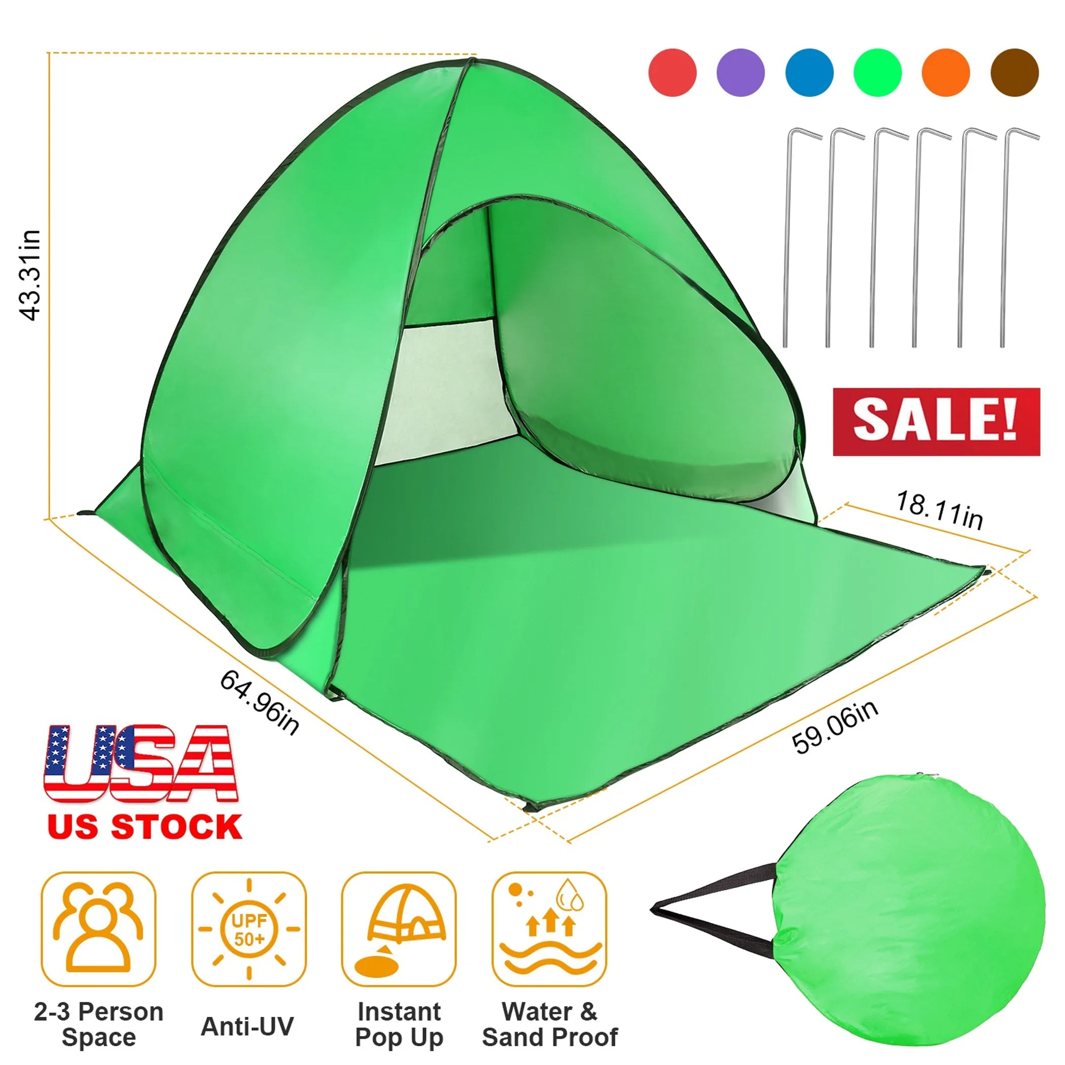Pop Up Beach Tent Sun Shade