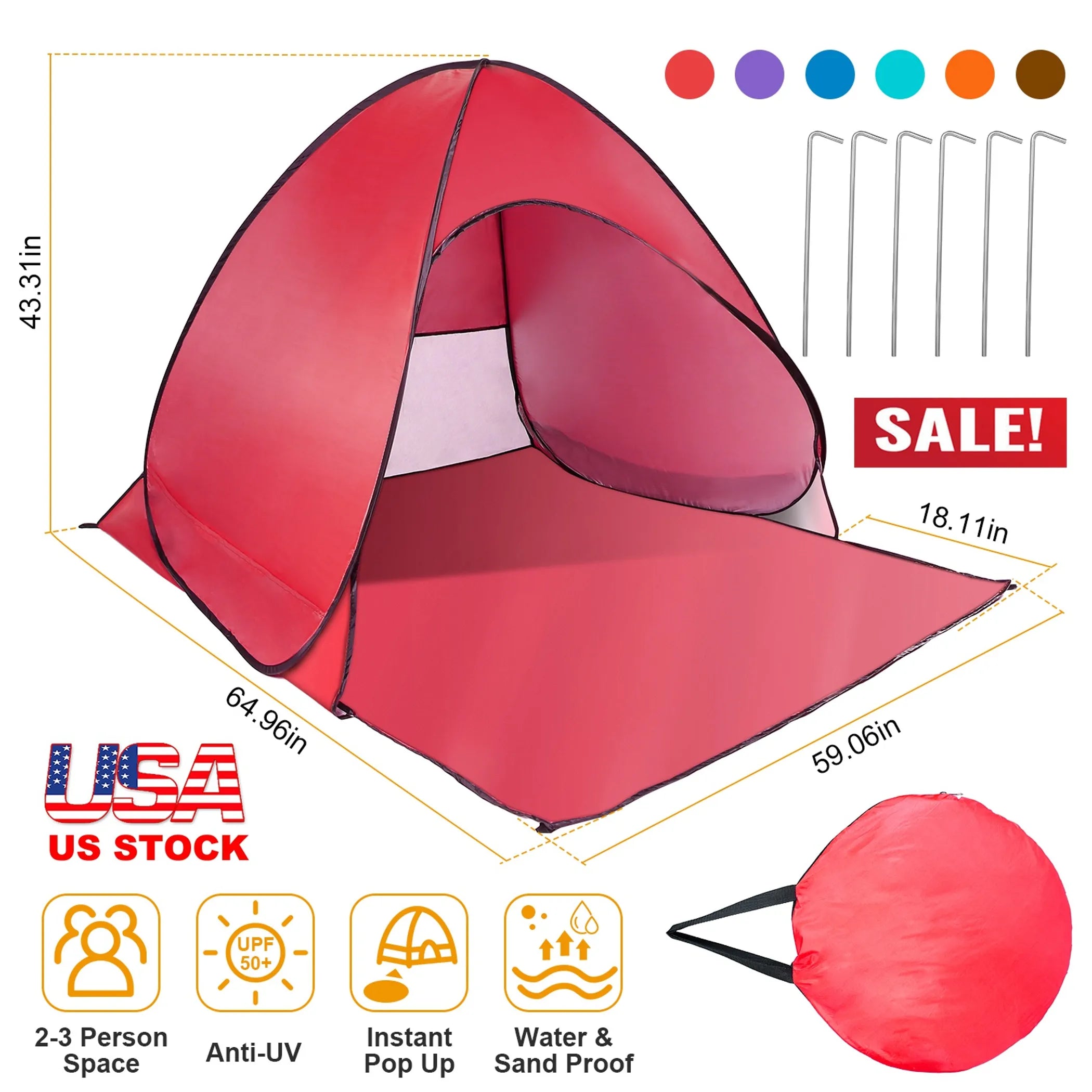 Pop Up Beach Tent Sun Shade