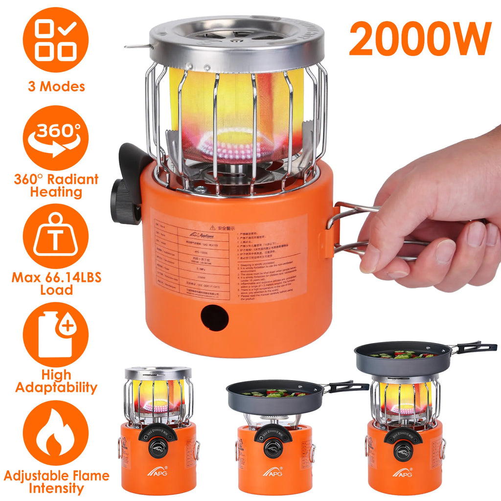 2000W 2 In 1 Camping Stove Tent