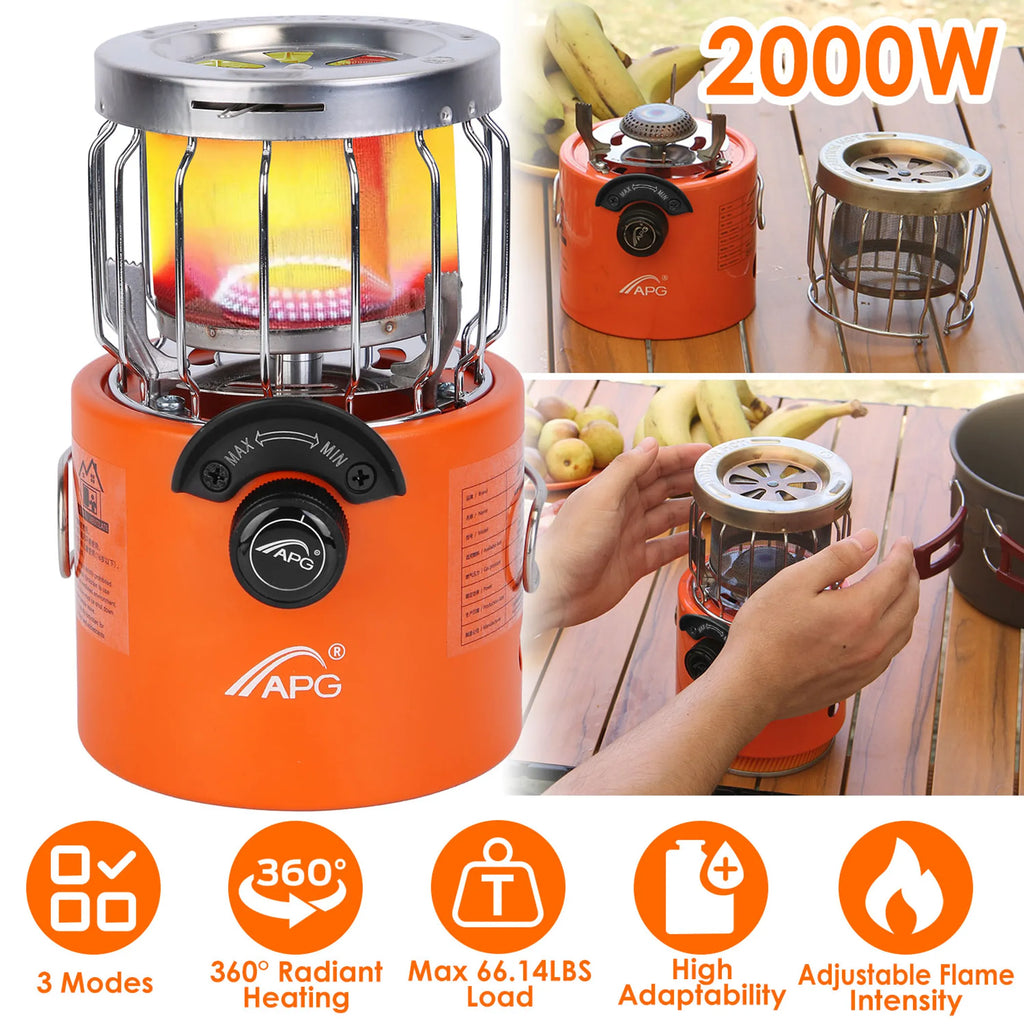 2000W 2 In 1 Camping Stove Tent