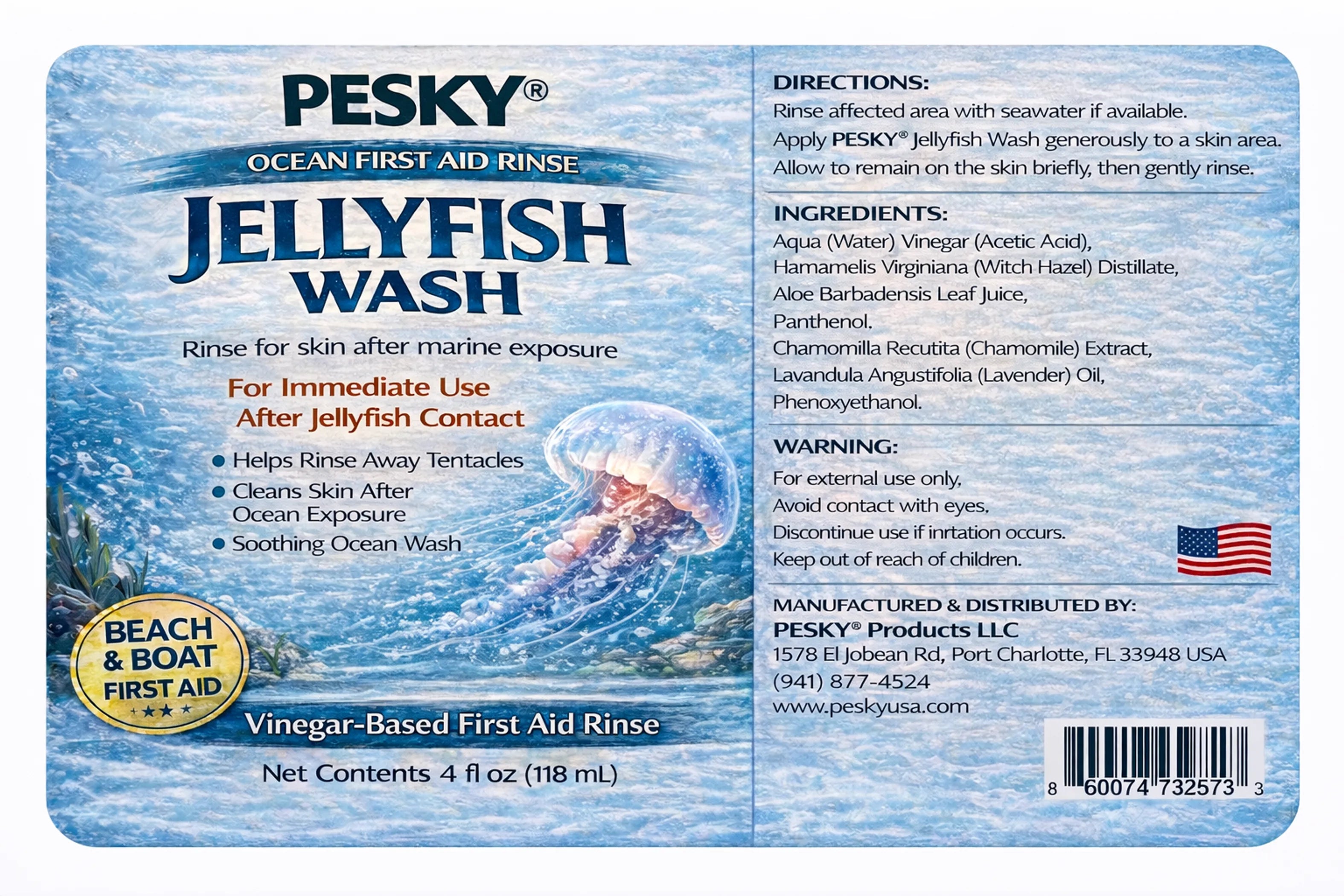 Jellyfish Wash Spray for Marine Stings- for beach bags, boats