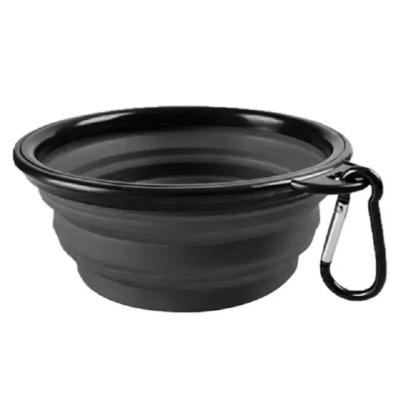 Portable Collapsible Silicone Pet Bowl with Carabiner, 350ml
