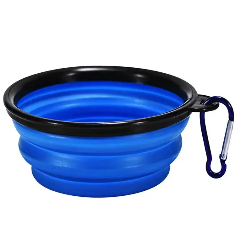 Portable Collapsible Silicone Pet Bowl with Carabiner, 350ml