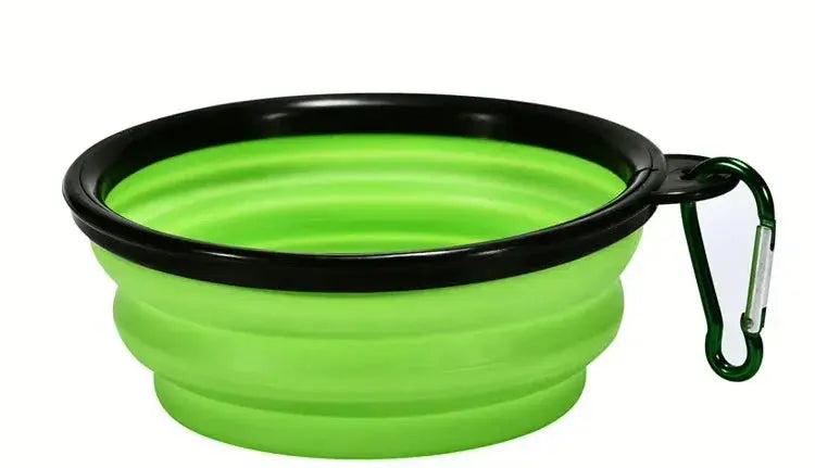 Portable Collapsible Silicone Pet Bowl with Carabiner, 350ml