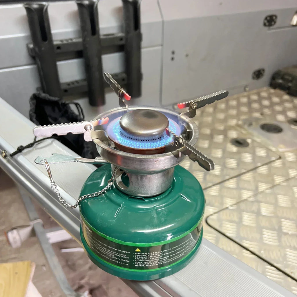 Camping Gasoline Stove with Silencer Green