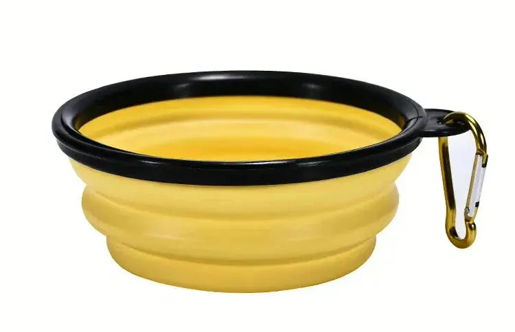 Portable Collapsible Silicone Pet Bowl with Carabiner, 350ml