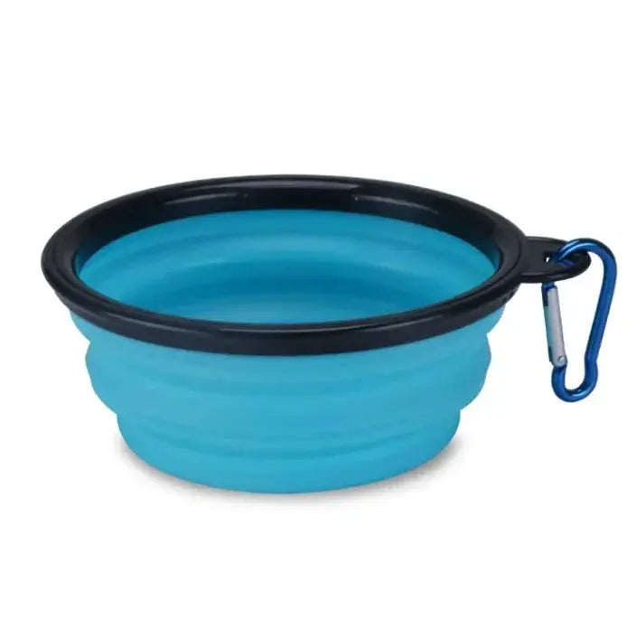 Portable Collapsible Silicone Pet Bowl with Carabiner, 350ml
