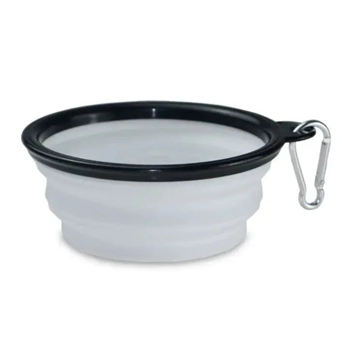 Portable Collapsible Silicone Pet Bowl with Carabiner, 350ml
